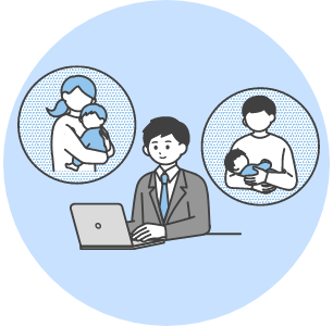 仕事と育児を両立するイラスト