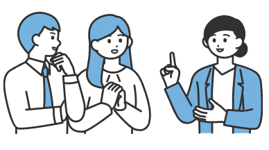 上司が部下に仕事の説明をしているイラスト