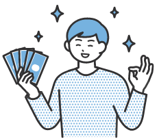 給料を受け取っているイラスト